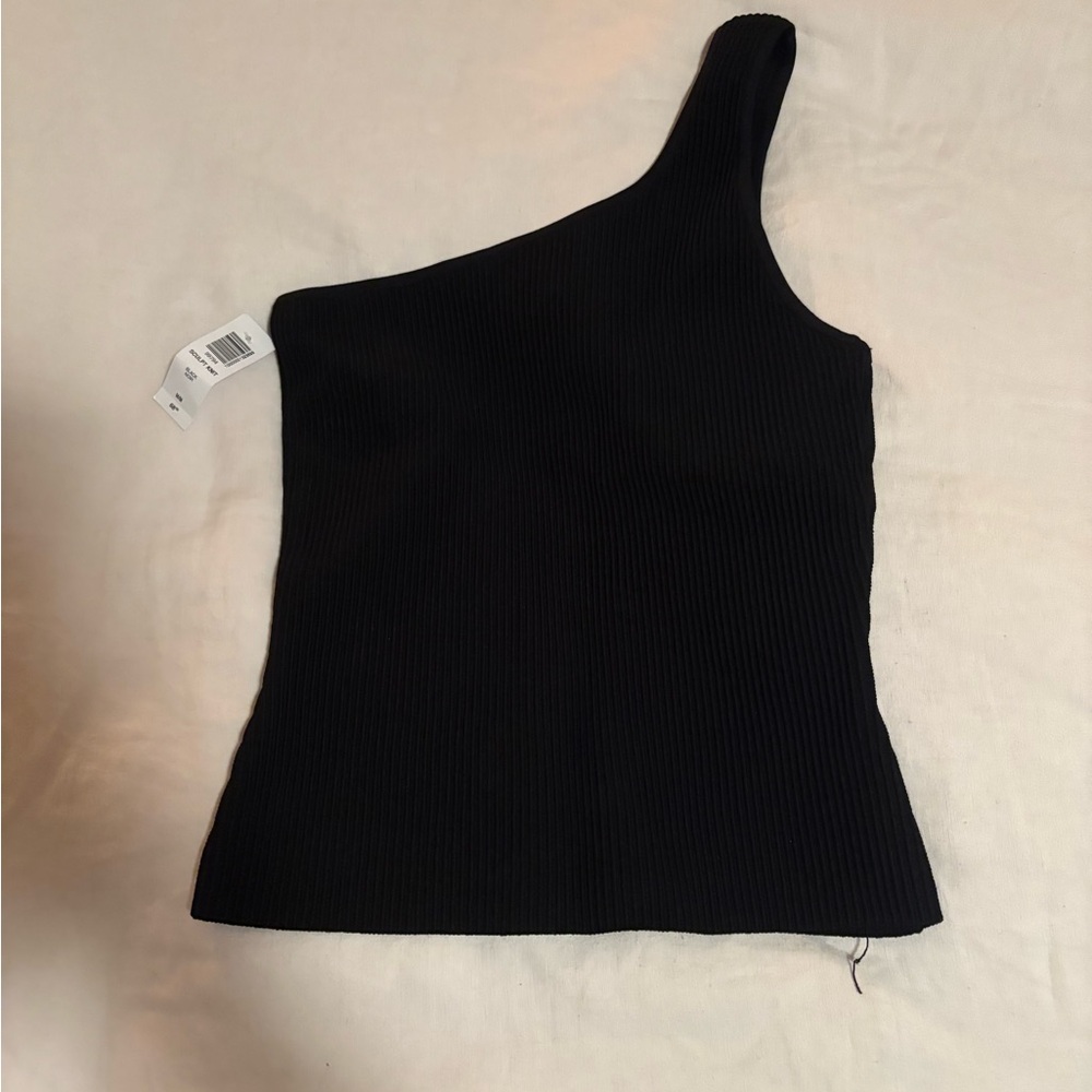 Aritzia Black One-Shoulder Top - medium